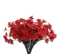 Mazzi di fiori finti abbaglianti per varie impostazioni danno vita alla tua casa o cortile (rosso)