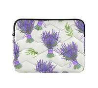 Mazzi di lavanda viola floreale bianco maniche imbottite per laptop carino modello sottile custodia per computer da lavoro custodia per computer Air Sleeve 13 pollici universale grande