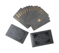 Mazzo Carte Nero Oro Plastiche Luxuriose Shuffle per facile per Poker Blackjack e Competizioni Professionali Portatili