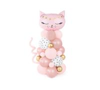 Mazzo con palloncini - gatto, rosa, 83 x 140 cm