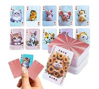 Mazzo Da Poker In Miniatura - Set Da Gioco Da Viaggio Lavabile Da 5 Cm, Accessorio Per Trucchi Magici Tascabile, Cancelleria Durevole Su Piccola | Bambini Giovani Adulti Vacanze Divertimento Aer