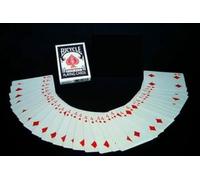 Mazzo di carte “Bicycle” per giochi di prestigio, retro rosso, fronte uguale in tutto il mazzo (valori assortiti).
