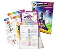 Mazzo di Carte curative dei Chakra, per Aiutare a ripristinare e bilanciare la Tua energia, Strumento Reiki con meditazioni, affermazioni, Diagramma dei Chakra, Oli Essenziali, Simboli Reiki, mudra