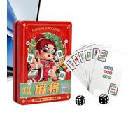 Mazzo di Carte da Gioco - Gioco da viaggio Mahjong a tessere | Mazzo Completo Di Carte Da 144 Pezzi,per il dormitorio, le vacanze, riunioni di famiglia, il campeggio, i viaggi, le feste e per la casa