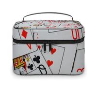 Mazzo di carte da gioco sparse, elegante borsa per il trucco portatile retrò persiana di grande capacità con cerniera
