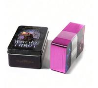 Mazzo di carte dei tarocchi delle streghe, set da tarocchi per principianti con scatola in metallo, 78 carte di alta qualità su carta con bordi dorati e libro basato sui tarocchi di Rider Carta tessil