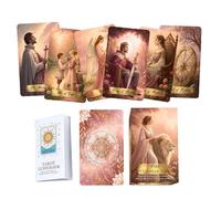 mazzo di carte dei tarocchi rosa, set classico di 78 pezzi, carte di lettura inglesi portatili con design estetico morbido, set per uso domestico, kit di lettura da viaggio, tarocchi per la