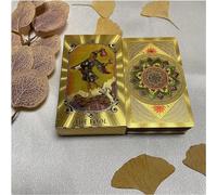 Mazzo di carte per tarocchi con guida, 78 carte di lusso in lamina d'oro per principianti, strumento di divinazione, impermeabile e antirughe, con squisita scatola per lettori alle prime armi, 45Hao