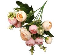 Mazzo di fiori misto tè primavera artificiale seta per esposizione da tavolo so