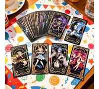 Mazzo di tarocchi anime, 78 carte Oracle Set con guida, opera d'arte colorata per principianti, divinazione e lettura spirituale
