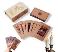Mazzo di tarocchi in oro rosa, calderone stregone oro rosa tarocchi con libro guida, impermeabile, resistente alle pieghe, include chakra, pianeti, segni zodiacali, elementi e affermazioni (1)