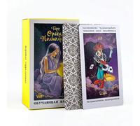 Mazzo di Tarocchi Premium con Simbologia Celeste - Carte Standard con Motivi Cosmici e Archetipi Figurativi per Letture Professionali Ragazza della Luna,Scatola gialla nuvola colorataCarta tessile