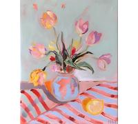 Mazzo di tulipani Wall Art - Vaso floreale da tavolo Still Lifea -...