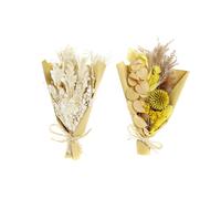 Mazzo DKD Home Decor Beige Giallo Fiore secco [10 x 5 x 18 cm] [2 Unità]