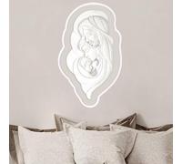 MAZZOLA LUCE capezzale capoletto moderno sacra famiglia quadro per camera da letto bianco nocciola