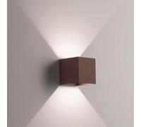 MAZZOLA LUCE Lampada cubo da parete corten marrone led 17w 3000k 2040 LUMEN applique per esterno giardino ip54 garanzia 5 anni italiana