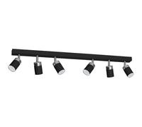 MAZZOLA LUCE Plafoniera binario da parete soffitto moderna nero cromo 6 luci faretti spot orientabili gu10 led per interni