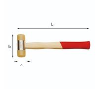 Usag Mazzuola 376 – manico in frassino, corpo in acciaio al carbonio, 22 mm