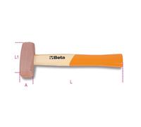 Mazzuole Beta 1385 Con Testa In Rame Manico In Legno da 400 a 2000 g