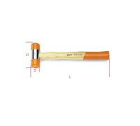 Mazzuola con battenti intercambiabili in materiale plastico 60 x 380 x 128 mm Manico Legno verniciato UNI 7784 1390.D 60