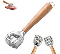 Mazzuolo batticarne a forma di pugno, Batticarne a forma di pugno, Utensile da cucina multiuso per impieghi gravosi, con manico effetto legno, per bistecche, pollo, manzo (1)