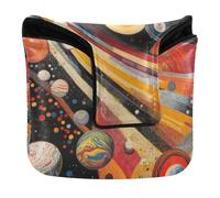 Mazzuolo da golf copertura della testa del putter chiusura magnetica Golf Putter coperture per mazza quadrata in pelle PU colorato pianeti spaziali e terra