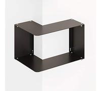 MB Mensola componibile da muro ad angolo e spigolo, made in Italy - Scaffale a parete di metallo per cucina, camera da letto, soggiorno. Colore nero.