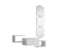 MB Muebles Bonitos, Mobile Ingresso Sospeso Neo, con Specchio e Cassetto, Melamina, Bianco Opaco, 99.5x145x22cm