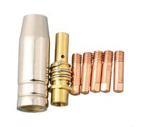 MB15 15AK MIG Kit di punte per saldatura 7 pezzi con supporto protettivo per punta ugello e cinque diametri di punta compatibili con Riland Jasic Mitech Chiry (1,2 mm)