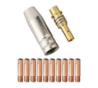 MB15 MIG Kit di protezione per ugelli di saldatura, 12 pezzi, supporto per punta M6 da 0,8 mm con diffusore di gas, per torcia 14AK e 15AK, uso industriale (0,8 mm)