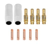 MB15AK MIG 11 PZ, 2 Ugello, 5 Punta Guidafilo M6 0,8mm 1,0mm, 4 Ugelli Puntali di Contatto Supporti, MIG Accessori Set di Materiali di Consumo Saldatori Strumenti di Saldatura Adatti per Torcia 15AK