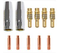 MB15AK MIG 11 PZ, 2 Ugello, 5 Punta Guidafilo M6 0,8mm, 4 Ugelli Puntali di Contatto Supporti, MIG Accessori Set di Materiali di Consumo Saldatori Strumenti di Saldatura Adatti per Torcia 15AK