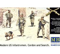 MB35154 Master Box Ltd Figure Modern US Infantry Dog Cordon Search 1:35