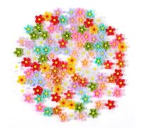 MBAIYO 100 decorazioni floreali in resina in miniatura, decorazione 3D, fiori colorati, 7,4 mm, piccoli fiori, decorazione per la casa delle bambole in miniatura, decorazione fai da te