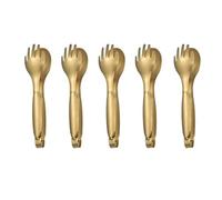 MBBITL 5 x pinze da portata per posate da 20,3 cm in acciaio inox per insalata e buffet, forchetta, cucchiaio, colore: oro