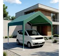 MBBTAG Carport Tettoia per Auto da Esterno Senza Pareti, Gazebo Impermeabile Oxford Protezione UV, Robusta Struttura in Metallo per Moto e Barca(Verde,3x3m)
