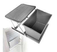 MBBTAG Pattumiera Estraibile Sottolavello 1-2 Secchi Coperchio Incluso Vasca Interna Indipendente Pattumiera da Cucina Cestino da Incasso per Mobile Sistema Raccolta(37x24x32cm (Single Bucket))