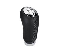 MBDAESWZG Leva Marce Per Clio III Per Megane II Sportivo Pomello Cambio | Pelle sintetica,Nero/Beige/Cromo,Durabilità Tutte Stagioni,Resistente al Calore(Gloss cap Black)