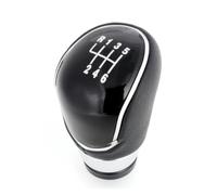 MBDAESWZG Leva Marce Per Ford Per Fiesta 2008-2012 Sportivo Pomello Cambio | Argento/Nero,Pelle sintetica/ABS,Miglioramento Sportivo,Design Elegante(6-Speed Black Gear)