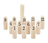 MBDRKVGF Kubb, set da 13 pezzi, gioco da lancio in legno di pino con borsa | Per famiglie e amici, strategia e abilità, sacchetto a rete incluso