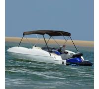 MBDRKVGF Top Bimini a 3 archi per barche, 183 x 180 x 137 cm, protezione | poliestere 600D, resistente ai raggi UV e impermeabile, robusto telaio in alluminio
