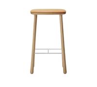 Møbel Copenhagen Cuba Sgabello da Bar 77 cm Rovere oliato/Pelle Color Sabbia
