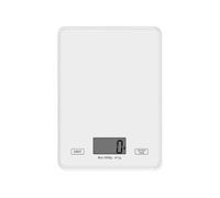 MbeLLO Bilancia da cucina digitale, bilancia elettronica, bilancia da cucina digitale in vetro da 1 g/5 kg, bilancia per alimenti, display LCD, utensili da cucina (colore: bianco)