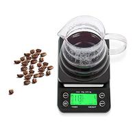 MbeLLO Bilancia digitale da cucina, bilancia elettronica, 3 kg/0,1 g, bilancia da caffè a goccia con timer, bilancia elettronica portatile da cucina digitale ad alta precisione LCD bilancia