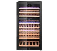 MBH - Cantinetta vino professionale a doppia temperatura da 83 bottiglie per la ristorazione. Refrigeratore per vino con controllo digitale e porta in vetro per bar e ristorante (230 litri)