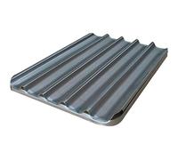 MBH - Confezione da 5 teglie professionali WORLDMAI scanalate in alluminio perforato 60x40 cm per forno da pane. Teglie scanalate perforate per panifici, pasticcerie e ristorazione.