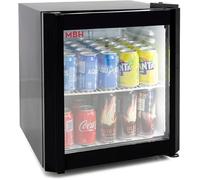 MBH - Frigorifero espositore professionale mini 50 litri con porta in vetro per alberghi Frigorifero espositore portabottiglie piccolo per bevande.