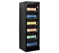 MBH - Frigorifero espositore verticale professionale nero con porta in vetro per alberghi Frigorifero espositore portabottiglie industriale per bevande - Colore nero