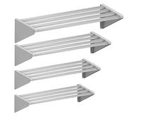 MBH - Scaffale tubolare in acciaio inox diverse misure per cucina industriale. Ideale per ristoranti, bar, alberghi. (2000 x 400 x 248 mm)