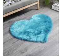 MBHHU Tappetini piccoli a forma di cuore rosso for camera da letto, estetica, tappeti in finta pelle pecora lavabili for sedie, 60x60 cm/23,6x23,6 pollici(Navy Blue,Heart 120x150CM/47.2x59in)